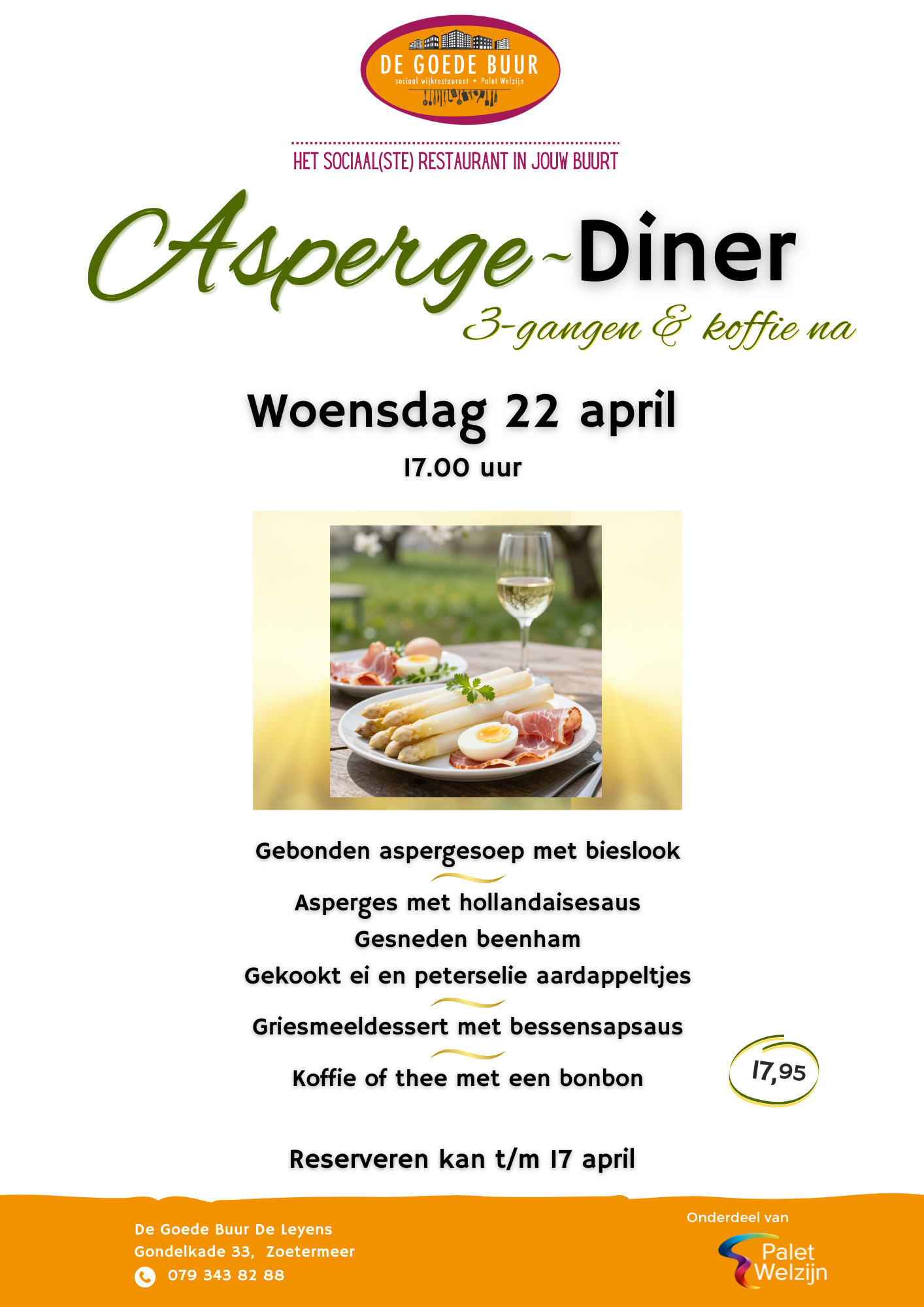 DGB De Leyens Aspergediner woensdag 22 april 2026