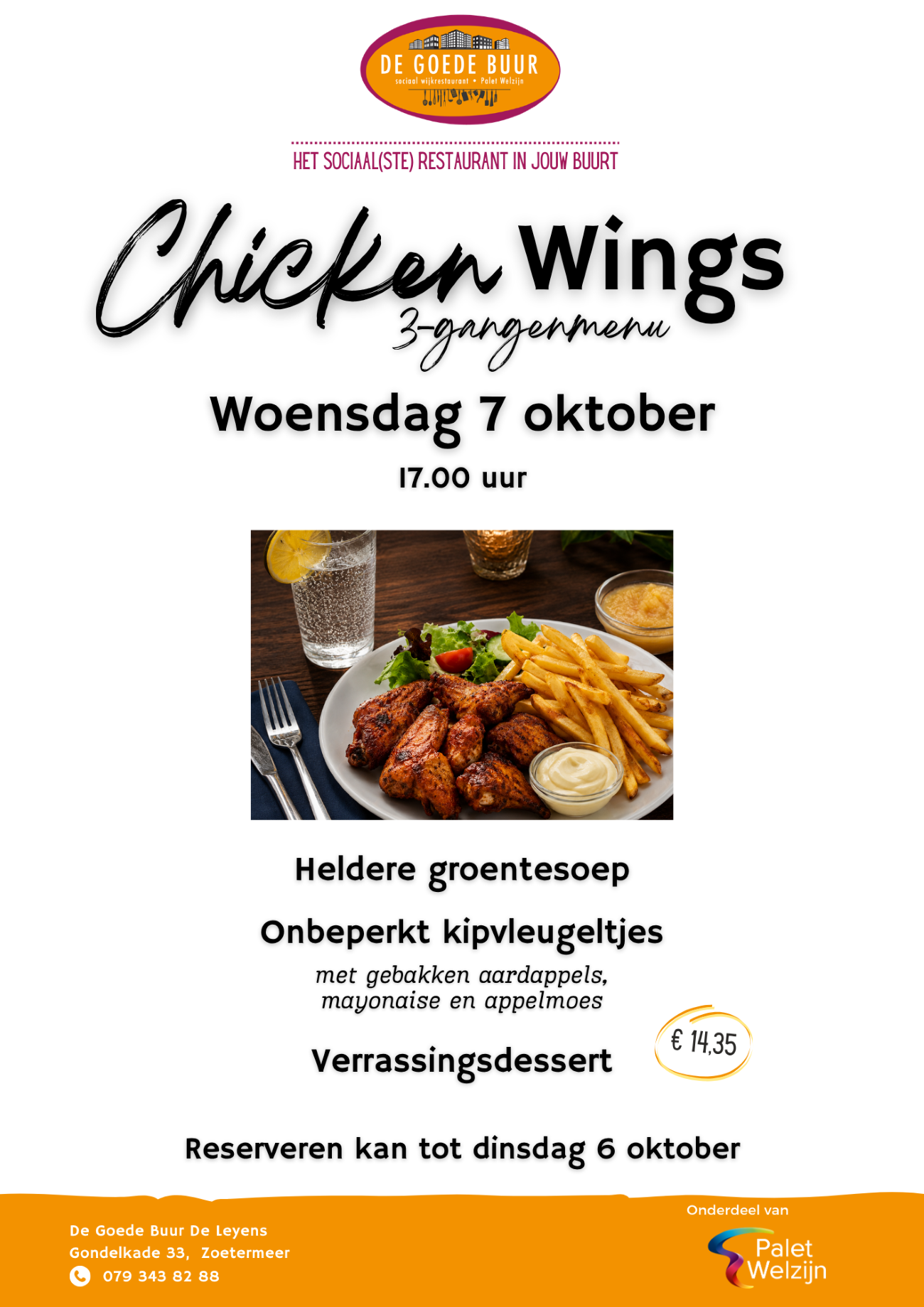 DGB De Leyens Chicken Wings woensdag 7 oktober 2026