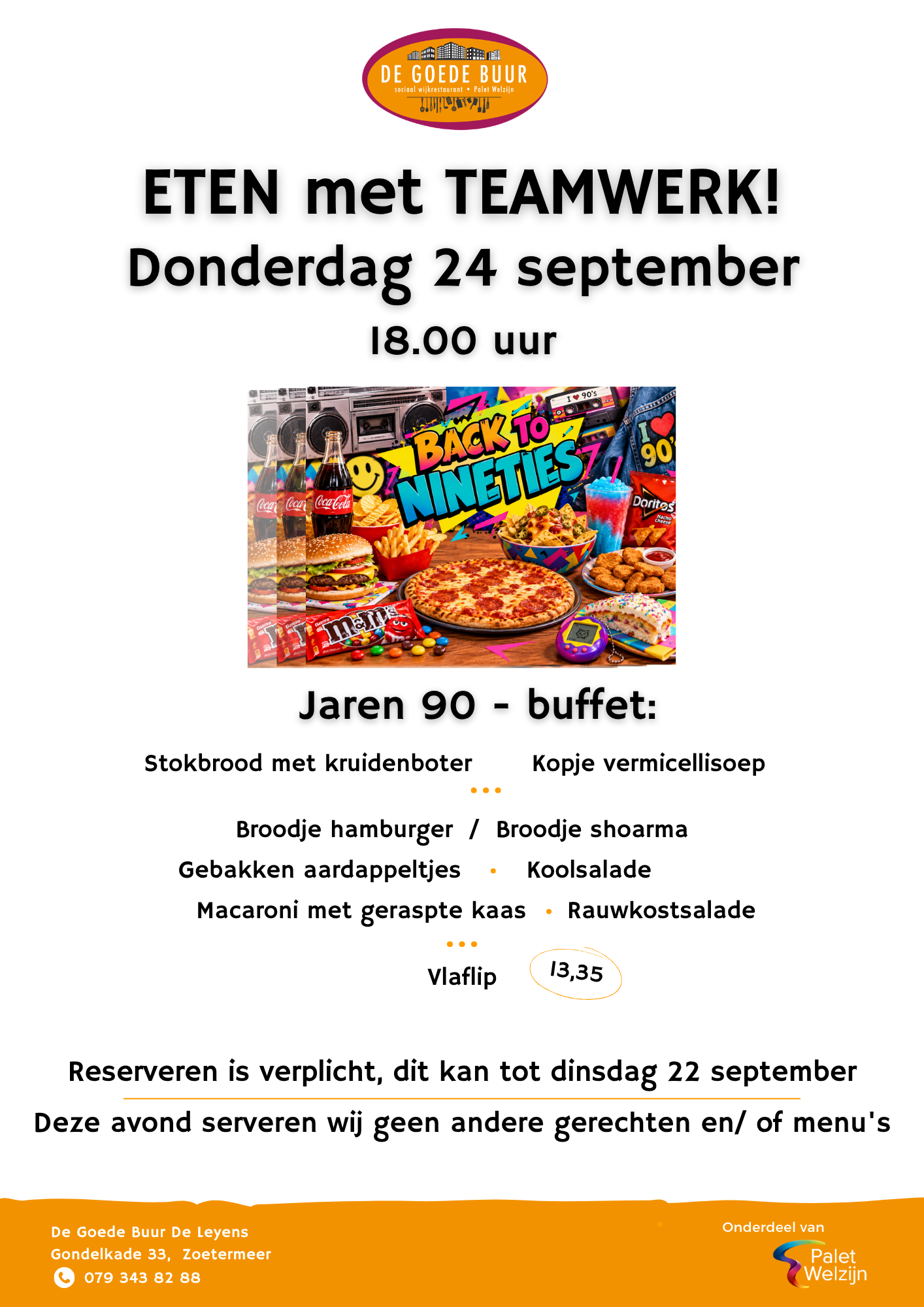 DGB De Leyens Eten met TEAMWERK Back to the ninties donderdag 24 september 2026