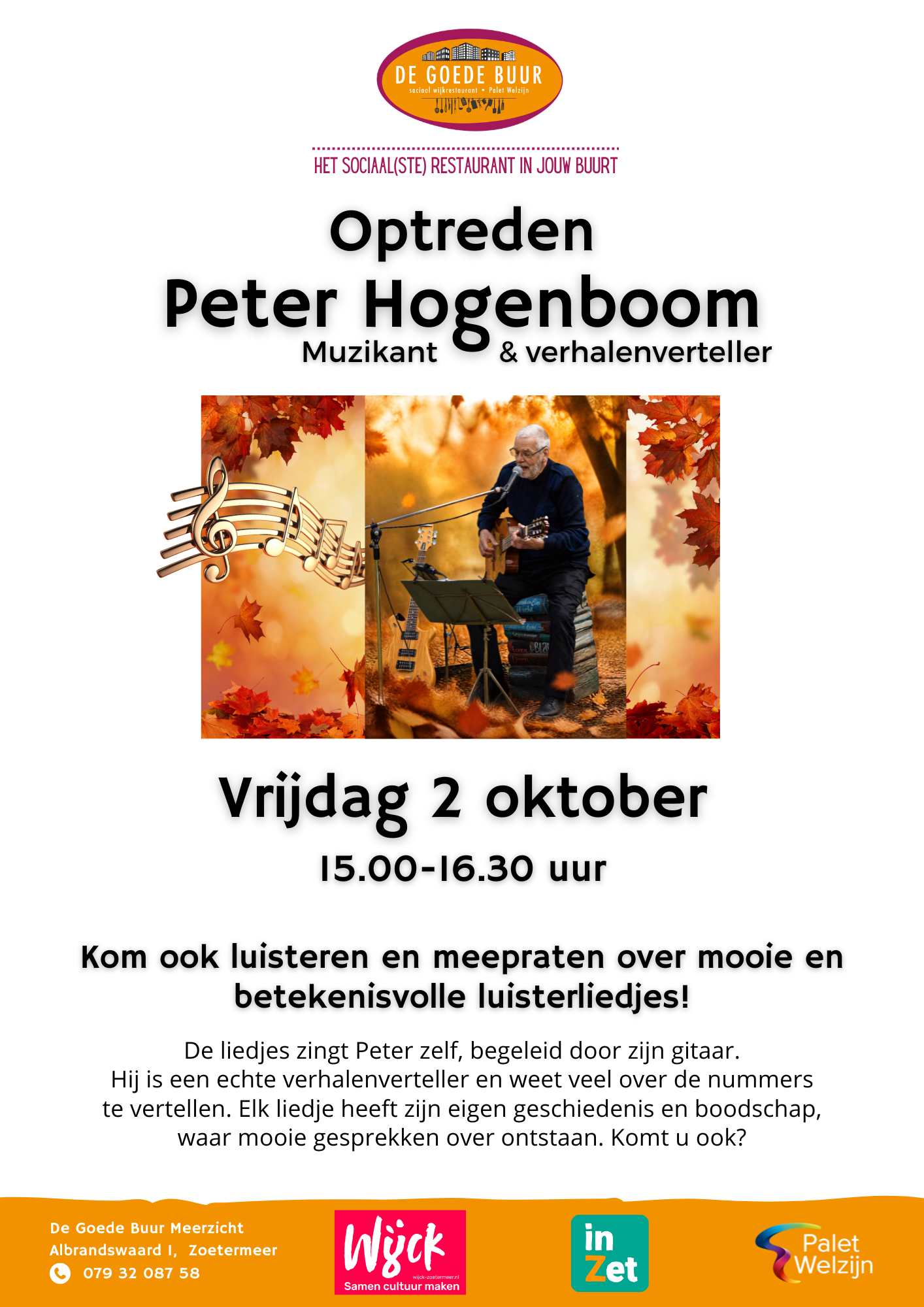 DGB Meerzicht Optreden Peter Hogenboom vrijdag 2 oktober 2026