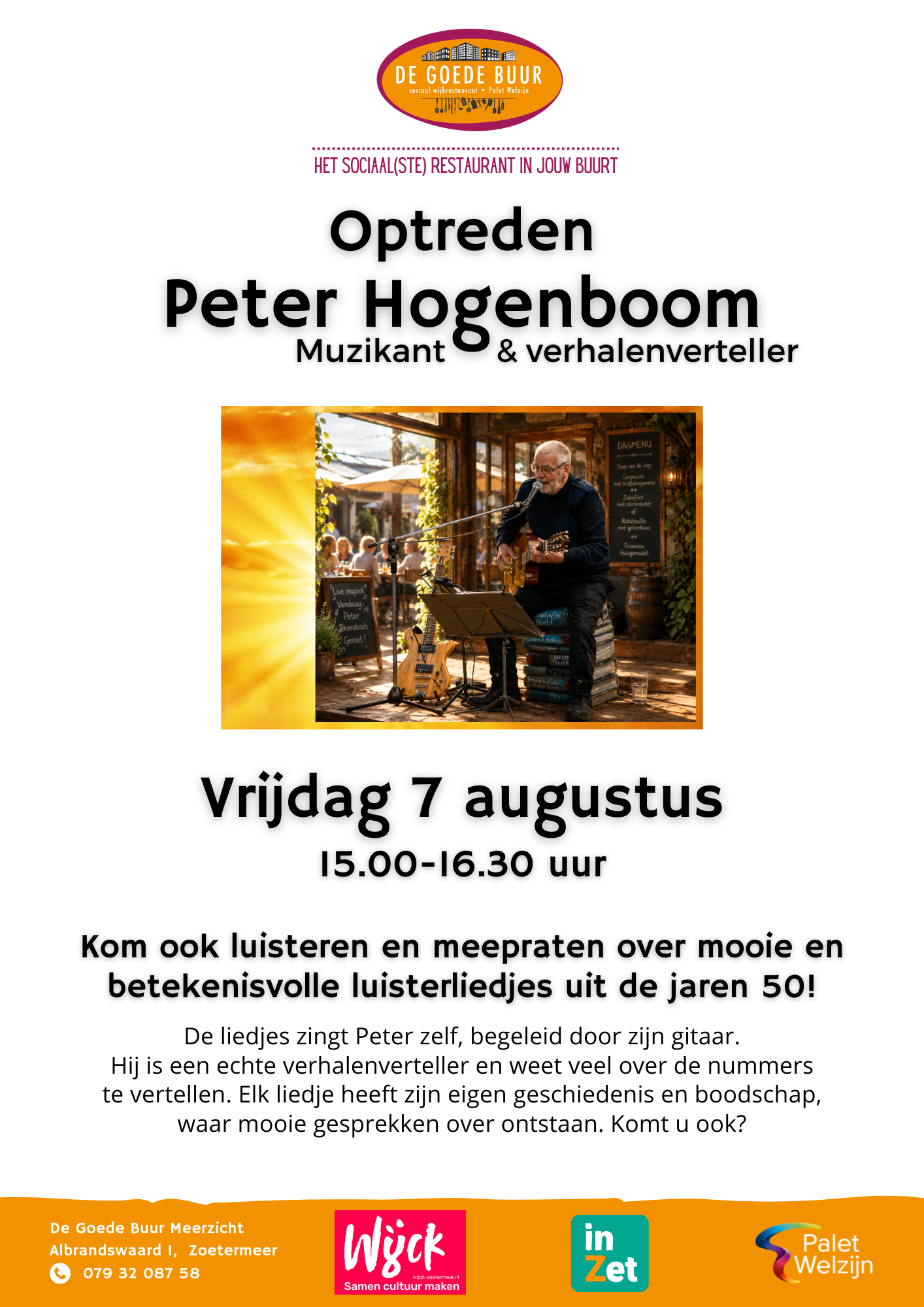 DGB Meerzicht Optreden Peter Hogenboom vrijdag 7 augustus 2026