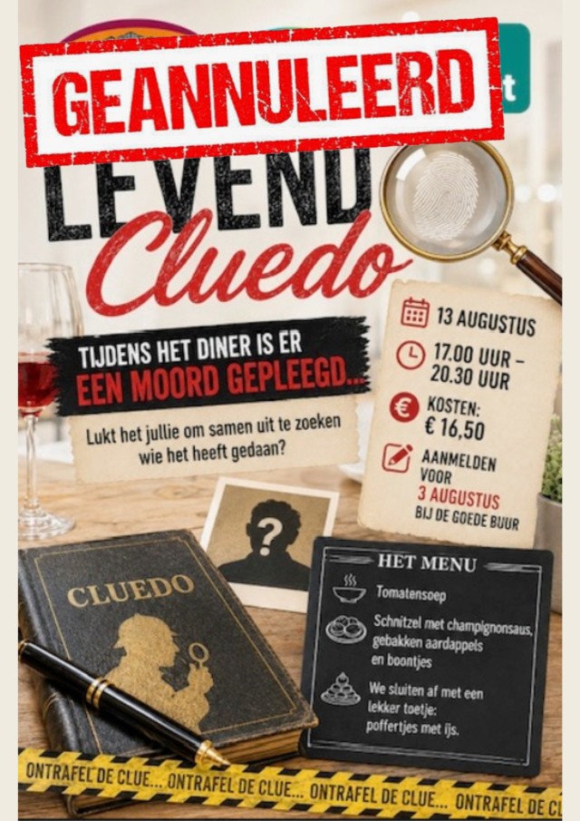 Levend Cludeo geannuleerd aug 2026