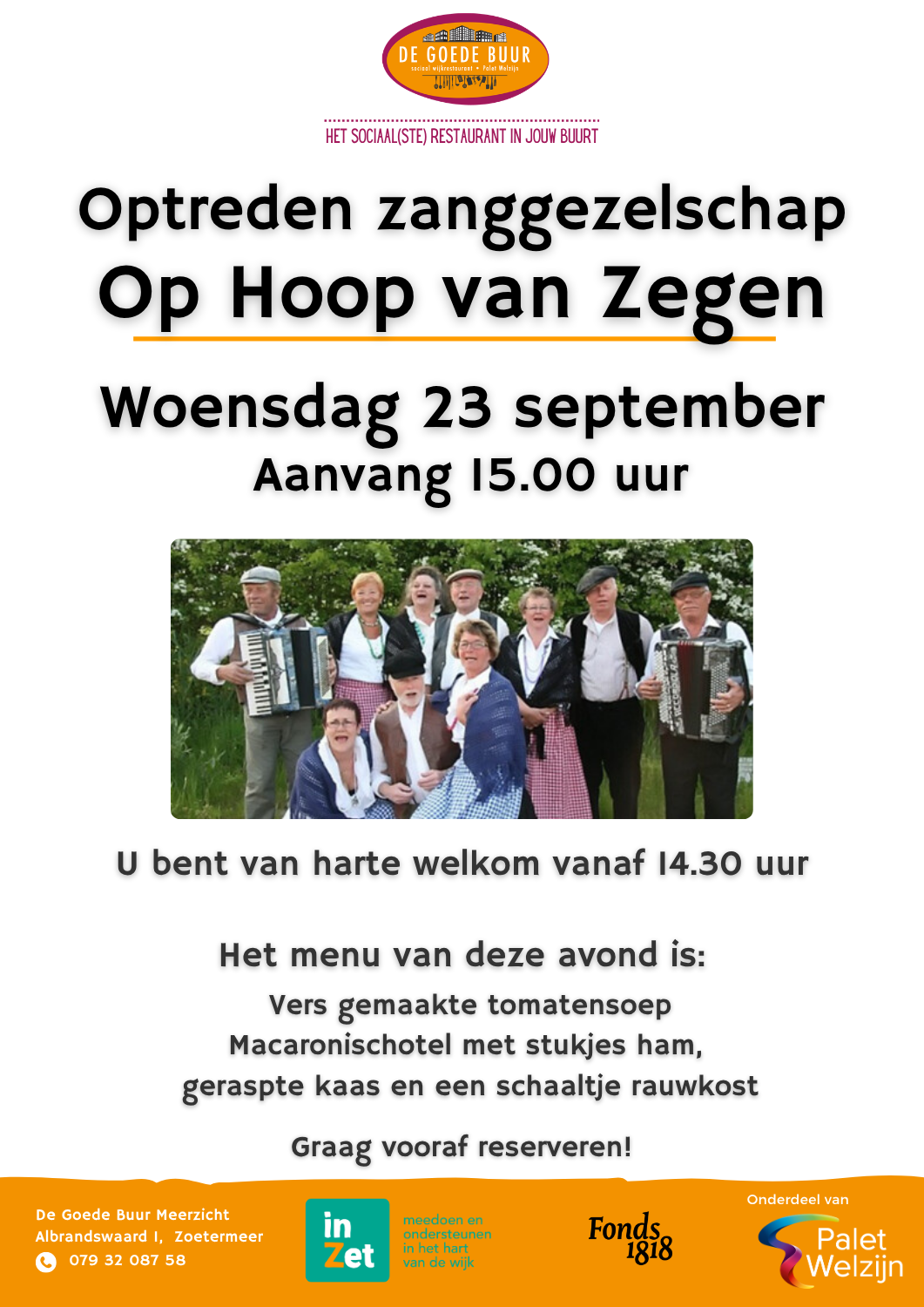 Optreden Op hoop van zegen woensdag 23 september 2026